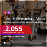 Promoção de Passagens 2 em 1 – <b>MALTA + ALEMANHA: Berlim, Duesseldorf, Frankfurt, Hamburgo ou Stuttgart</b>! A partir de R$ 2.055, todos os trechos, c/ taxas!