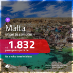 Promoção de Passagens para <b>MALTA</b>! A partir de R$ 1.832, ida e volta, c/ taxas!