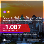 Promoção de <b>PASSAGEM + HOTEL</b> para a <b>ARGENTINA: Buenos Aires</b>! A partir de R$ 1.087, por pessoa, quarto duplo, c/ taxas em até 12x SEM JUROS! Com opções de BAGAGEM INCLUÍDA!