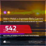 Promoção de <b>INGRESSO BETO CARRERO + PASSAGEM + HOTEL</b> para viajar em JUNHO/20 ou JULHO/20! A partir de R$ 542, por pessoa, quarto duplo, c/ taxas em até 10x SEM JUROS!