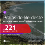 Passagens para as <b>PRAIAS DO NORDESTE</b>! Valores a partir de R$ 221, ida e volta!