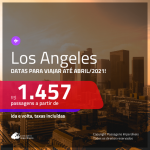 Passagens para <b>LOS ANGELES</b>, com datas para viajar até ABRIL/21! A partir de R$ 1.457, ida e volta, c/ taxas!