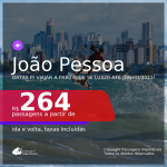 Passagens para <b>JOÃO PESSOA</b>, com datas para viajar a partir de Setembro/2020 e opções até Junho/2021! A partir de R$ 264, ida e volta, c/ taxas!