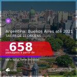 Passagens para a <b>ARGENTINA: Buenos Aires</b>! A partir de R$ 658, ida e volta, c/ taxas!