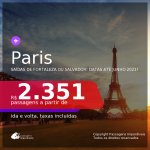 Passagens para <b>PARIS</b>, com datas para viajar em 2021, de JANEIRO até JUNHO! A partir de R$ 2.351, ida e volta, c/ taxas!