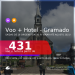 <b>PASSAGEM + HOTEL</b> para <b>GRAMADO</b>, com datas para viajar até AGOSTO 2021! A partir de R$ 431, por pessoa, quarto duplo, c/ taxas!