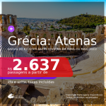 Passagens para a <b>GRÉCIA: Atenas</b>, com datas para viajar em Abril ou Maio 2021! A partir de R$ 2.637, ida e volta, c/ taxas!