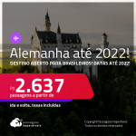 Destino aberto para brasileiros! Passagens para a <strong>ALEMANHA: Berlim, Colonia, Duesseldorf, Frankfurt, Hamburgo, Hannover, Munique ou Stuttgart</strong>! A partir de R$ 2.637, ida e volta, c/ taxas! Datas até 2022!