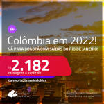 Destino aberto para brasileiros! Passagens para a <strong>COLÔMBIA: Bogotá</strong>, com datas para viajar em 2022! A partir de R$ 2.182, ida e volta, c/ taxas!