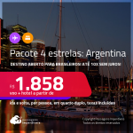 Destino aberto para brasileiros! <strong>PASSAGEM + HOTEL 4 ESTRELAS</strong> com <strong>CAFÉ DA MANHÃ </strong>em <strong>BUENOS AIRES, na Argentina</strong>! A partir de R$ 1.858, por pessoa, quarto duplo, c/ taxas! Datas até 2022! Em até 10x SEM JUROS!