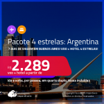 <strong>PASSAGEM + HOTEL 4 ESTRELAS </strong>com <strong>CAFÉ DA MANHÃ</strong> em <strong>BUENOS AIRES, na Argentina!</strong> A partir de R$ 2.289, por pessoa, quarto duplo, c/ taxas! Em até 10x SEM JUROS!