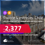 <strong>PASSAGEM + HOTEL 4 ESTRELAS</strong> com <strong>CAFÉ DA MANHÃ </strong>em <strong>SANTIAGO, no Chile</strong>! A partir de R$ 2.377, por pessoa, quarto duplo, c/ taxas! Em até 10x SEM JUROS!