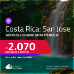 Passagens para a <strong>COSTA RICA: San Jose</strong>! A partir de R$ 2.070, ida e volta, c/ taxas!