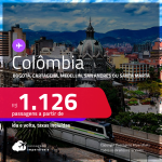 Passagens para a <strong>COLÔMBIA: Bogotá, Cartagena, Medellin, San Andres ou Santa Marta</strong>! A partir de R$ 1.126, ida e volta, c/ taxas!