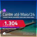 Passagens para o CARIBE: <strong>Cancún, Cartagena, Panamá, Havana, Aruba, Punta Cana, San Andres, San Jose, San Juan, Santa Marta, Santo Domingo ou Curaçao!</strong>  A partir de R$ 1.304, ida e volta, c/ taxas! Com datas inclusive nas Férias de Janeiro/24!