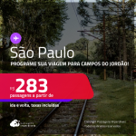 Programe sua viagem para Campos do Jordão! Passagens para <strong>SÃO PAULO</strong>! A partir de R$ 283, ida e volta, c/ taxas! Em até 9x SEM JUROS! Datas até Dezembro/24!