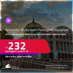 Aproveite! Muito bom!!! <strong>PASSAGENS NACIONAIS,</strong> com datas para viajar até Fevereiro/25, inclusive Férias, Feriados e mais! Valores a partir de R$ 232, ida e volta!