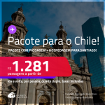 <strong>PASSAGEM + HOTEL</strong> em <strong>SANTIAGO</strong>! A partir de R$ 1.281, por pessoa, quarto duplo, c/ taxas!