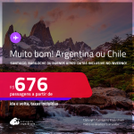 MUITO BOM!!! Passagens para <strong>BARILOCHE, BUENOS AIRES ou SANTIAGO</strong>! Datas inclusive no Inverno! A partir de R$ 676, ida e volta, c/ taxas!