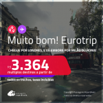 MUITO BOM!!! Eurotrip! Chegue por <strong>LONDRES</strong>, e vá embora por <strong>MILÃO ou ROMA, ou vice-versa!</strong> A partir de R$ 3.364, todos os trechos, c/ taxas! Em até 6x SEM JUROS!