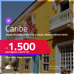 Seleção de Passagens para o <strong>CARIBE:</strong> <strong>Aruba, Colômbia, Costa Rica, Curaçao, Jamaica, México, República Dominicana e mais</strong>! A partir de R$ 1.500, ida e volta, c/ taxas!