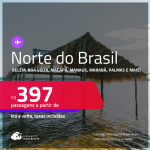 Passagens para o <strong>NORTE DO BRASIL: Belém, Boa Vista, Macapá, Manaus, Marabá, Palmas e mais</strong>! Valores a partir de R$ 397, ida e volta!