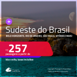 Passagens para o <strong>SUDESTE DO BRASIL: Aracatuba, Bauru, Belo Horizonte, Cabo Frio, Campinas, Ipatinga, Juiz de Fora, Montes Claros, Rio de Janeiro, São Paulo, Uberaba, Uberlândia, Vitória e mais</strong>! Valores a partir de R$ 257, ida e volta!