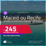 Programe sua viagem para o Caribe Brasileiro: Maragogi! Passagens para <strong>MACEIÓ ou RECIFE</strong>! A partir de R$ 245, ida e volta, c/ taxas!