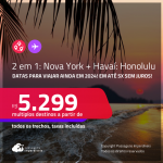 Passagens 2 em 1 – <strong>NOVA YORK + HAVAÍ: Honolulu</strong>! A partir de R$ 5.299, todos os trechos, c/ taxas! Em até 5x SEM JUROS!
