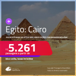 Passagens para o <strong>EGITO: Cairo</strong>! Datas para viajar até Maio/25! A partir de R$ 5.261, ida e volta, c/ taxas! Em até 6x SEM JUROS! Opções com BAGAGEM INCLUÍDA!