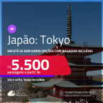 Passagens para o <strong>JAPÃO: Tokyo</strong>! A partir de R$ 5.500, ida e volta, c/ taxas! Em até 5x SEM JUROS! Opções com BAGAGEM INCLUÍDA!