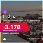 Passagens para <strong>LISBOA</strong>! Datas para viajar até Julho/25! A partir de R$ 3.178, ida e volta, c/ taxas! Opções com BAGAGEM INCLUÍDA!