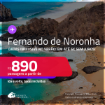 Passagens para <strong>FERNANDO DE NORONHA</strong>! A partir de R$ 890, ida e volta, c/ taxas! Em até 6x SEM JUROS! Datas inclusive no Verão!