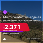 Muito barato! Passagens para <strong>LOS ANGELES</strong>! Datas até Outubro/25, inclusive nas férias e mais! A partir de R$ 2.371, ida e volta, c/ taxas! Em até 6x SEM JUROS!