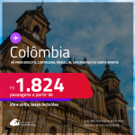 Passagens para a <strong>COLÔMBIA: Bogotá, Cartagena, Medellin, San Andres ou Santa Marta</strong>! Datas até Setembro/25, inclusive nas férias e mais! A partir de R$ 1.824, ida e volta, c/ taxas! Em até 6x SEM JUROS!