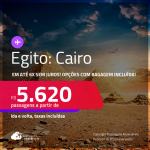 Passagens para o <strong>EGITO: Cairo</strong>! A partir de R$ 5.620, ida e volta, c/ taxas! Em até 6x SEM JUROS! Opções com BAGAGEM INCLUÍDA!